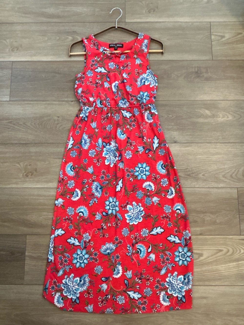 Trixxi Stella & Sienna Red Floral Sleeveless Midi Dress Size L
